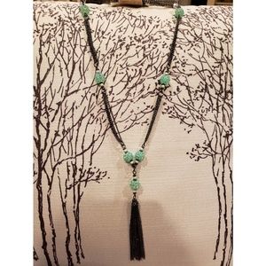 NWT long necklace with crystal like accents